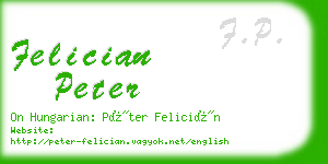 felician peter business card